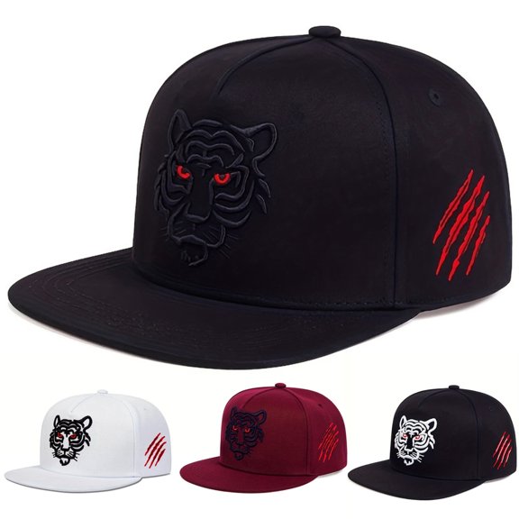Unisex Tiger Embroidery Adjustable Baseball Cap Breathable Sun Protection Outdoor Hat