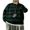 thumbnail image 1 of Femmes Coréen Couleur Bloc Pull Tricoté Pull Col Rond Rayé Streetwear Pull Tops, 1 of 7