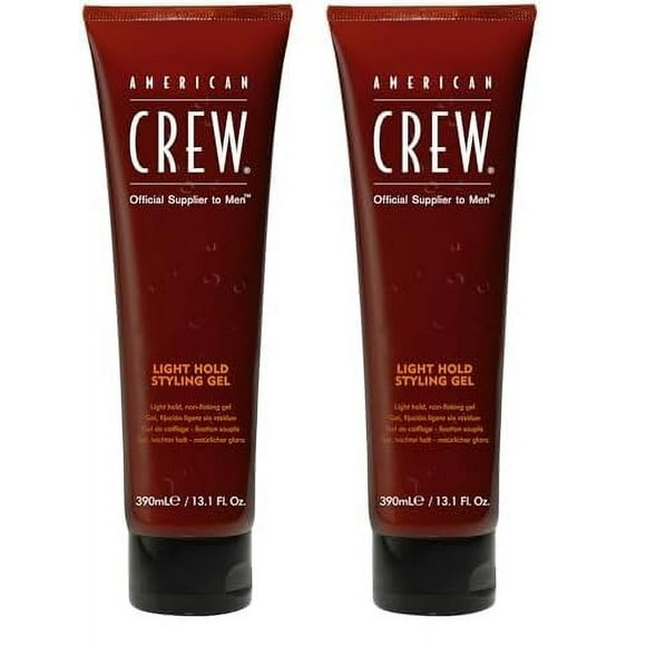 AMERICAN CREW Men's Hair Gel, Light Hold, Non-Flaking Styling Gel, 13.1 Fl Oz (Pack of 2)