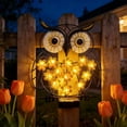 thumbnail image 4 of Metal Owl Solar Lights Outdoor Decor, Gardens Light, Garden Decorative Stake, Whimsical Gardening Gifts for Women Mom, Outdoor Lights for Yard Patio Decor, 4 of 8