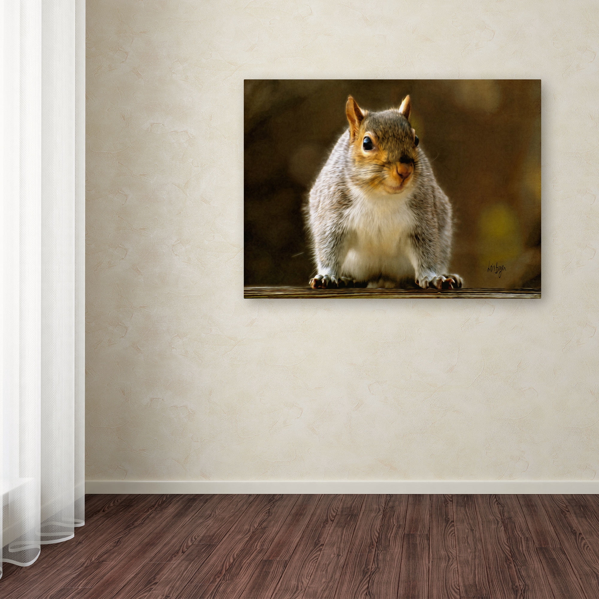 Trademark Fine Art "Smiling Squirrel" Canvas Art by Lois Bryan