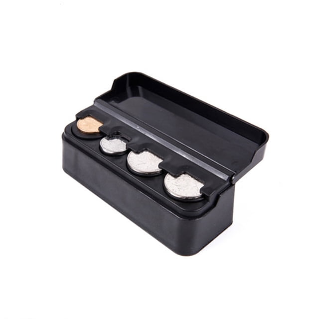 Miangastore Car Coin Box Loose Change Storage Box Car Coin Case Money Bank Holder (Black)