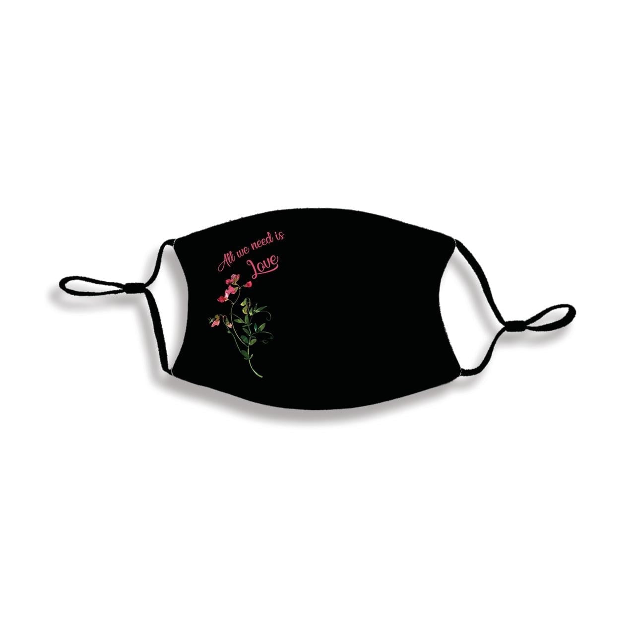 All We Need Is Love Black And White One Size Fabric Fashion Face Covering Mask