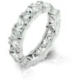 thumbnail image 1 of Kate Bissett R08010R-C01-07 Genuine Rhodium Plated Eternity Band Featuring Pave Trillion Cut Clear CZ - Size 7, 1 of 1
