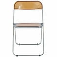 thumbnail image 2 of LeisureMod Folding Dining Chair in Acrylic with Chrome Steel Frame and Open-Back Design for Modern Home, Kitchen, Cafes Lawrence Collection Set of 4, 2 of 18
