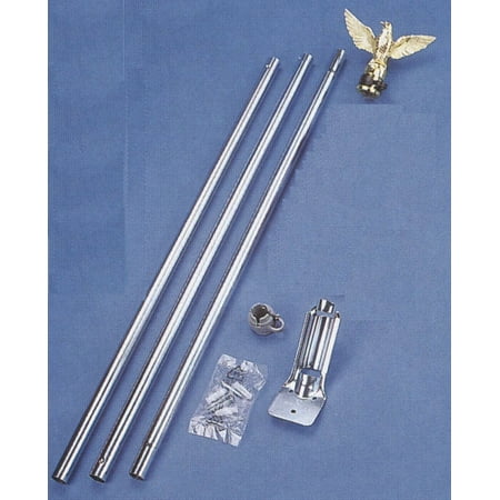 - Gold Eagle Topper Flag Pole Set Aluminum 6 Foot with Wall Mount Outdoor New