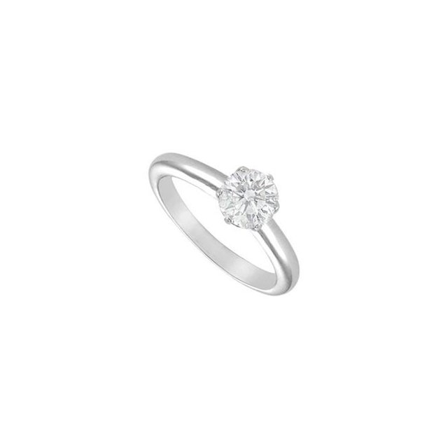 18K White Gold 1.25 CT Diamond Solitaire Ring - Size 10