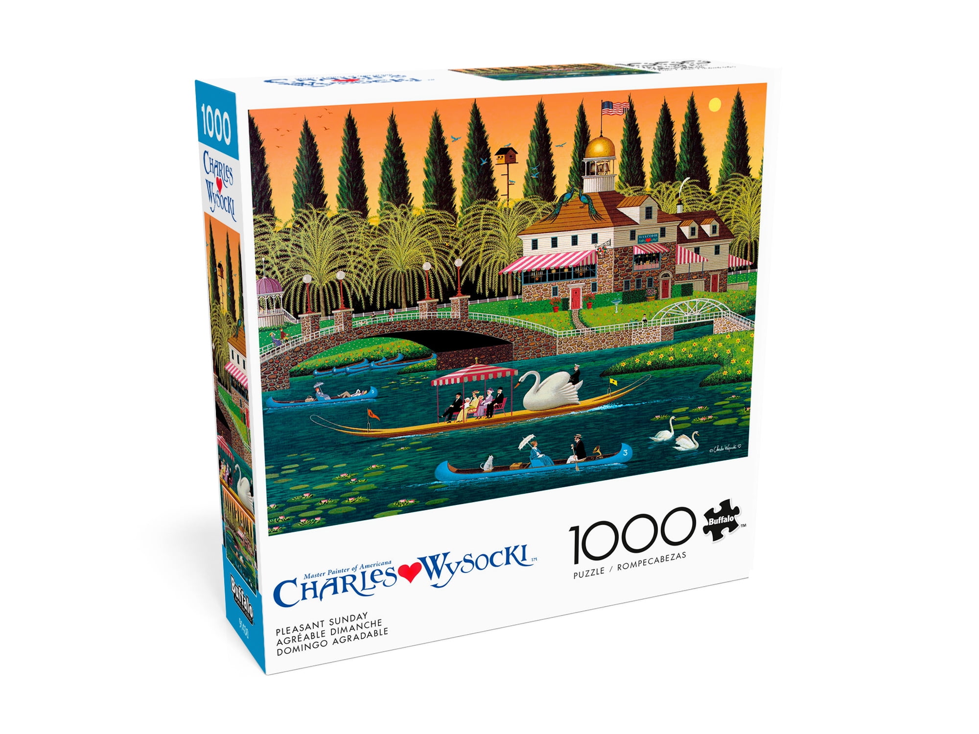 Buffalo Games Pleasant Sunday Puzzle imbriqué de 1000 pièces pour adultes de 14 à 99 ans