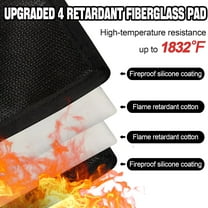 DERONA Fireplace Rug,Half Round Fire Resistant Mat,Fireplace Rugs Fireproof Fireproof Hearth Pad for Fireplace Wood Stove,Waterproof,Heatproof,Oilproof,Anti-Slip,For Kitchen,Fireplace,Camping