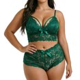thumbnail image 6 of Yuanlook Women Plus Size Lace Loungewear Set, Spaghetti Strap V Neck Cami Crop Top & High Waist Shorts Bow Decor Daily Sleep Outfit S-XXXXL, 6 of 7