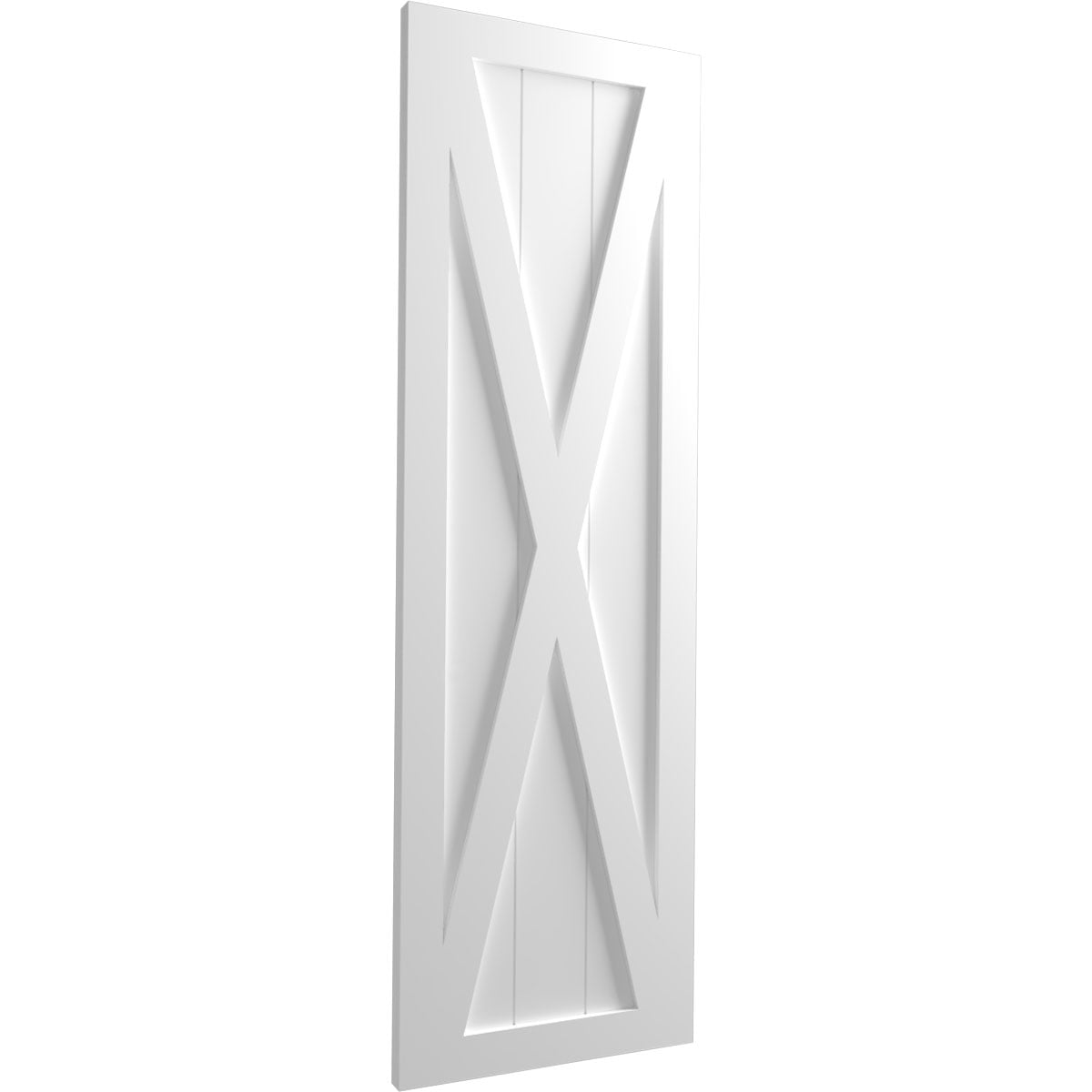 Ekena Millwork 15"W x 65"H True Fit PVC Single X-Board Farmhouse Fixed Mount Shutters, White (Per Pair - Hardware Not Included)
