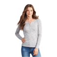 thumbnail image 1 of Aeropostale - Camiseta henley acanalada para mujer, gris, extragrande Aeropostale  henley, 1 of 2