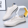 thumbnail image 5 of Men's Lace-Up Color Block Leather Retro Casual Sneakers, 5 of 7