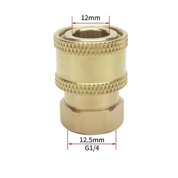 1/4-Inch Brass High-Pressure Washer Quick Connect Adapter Female Plug for Foam Cannon Car Wash Hose Fitting