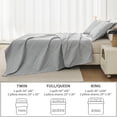 thumbnail image 4 of Beartech Light Gray Quilt Set Queen/Full Size Floral Bedding Microfiber Bedspread Coverlet, 4 of 7