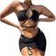 thumbnail image 1 of Traje de baño de 3 piezas con cintura alta y tirantes cruzados para mujer Fridja  nalpqowj51218, 1 of 4