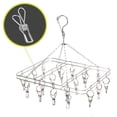 thumbnail image 2 of Laundry Drying Rack Rectangle Hanging Clothes Dryer with 20 Clothes Pins - Hangers with Clips Indoor Outdoor Laundry Hanger Silver, 2 of 5