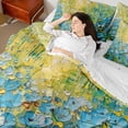thumbnail image 4 of Manfei Blue Flowers Girl Bedding Comforter Set 7pcs,Spring Garden Queen Bedding Sets Super Cozy,Abstract Oil Painting Queen Sheet Sets,Ultra Soft Home Decor,Reversible, 4 of 8
