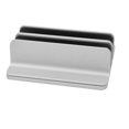 thumbnail image 1 of Aluminum Alloy Laptop Notebook Computer Desktop Adjustable Holder Vertical Dual Slots Stand Rack Workhe, 1 of 9