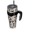 thumbnail image 2 of 40oz Tumbler,Halloween Leopard Print Ghosts Bats and Pumpkins Insulated Tumblers with Removable Handle,Stainless Steel Double Vacuum Coffee Tumbler Cup with Straw for Home,Office,Travel,Party, 2 of 5
