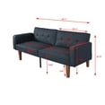 thumbnail image 3 of homxaozo 71" Faux Leather Sofa Bed with Folding Backrest for Living Room (Purplish black), 3 of 6