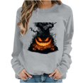 thumbnail image 2 of FNFYFH Halloween Sweatshirts for Women Ghost Pumpkin Graphic Halloween Sweater Spooky Season Sweatshirt Long Sleeve Fall Pumpkin Face Pullover Tops, 2 of 7