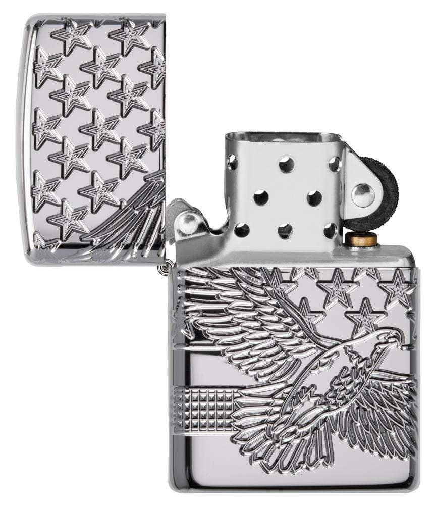 Zippo Patriotic Design High Polish Chrome Pocket Lighter