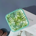 thumbnail image 4 of Autua Palm Leaf Travel Jewelry Case Organizer for Necklace, Ring, Earring - Compact Size with Multiple Storage Spaces Green, 4 of 5