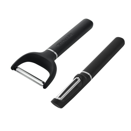 KitchenAid 2-Piece Stainless Steel Swivel Y and Vegetable Peeler, Black