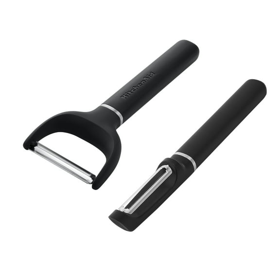 KitchenAid 2-Piece Stainless Steel Swivel Y and Vegetable Peeler, Black