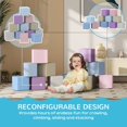 thumbnail image 4 of Soft Foam Play Blocks - 12 Piece Stacking & Climbing Set - Multi-Color - Safe Activity Gym for Early Development - 7.75" Cubes, 4 of 7