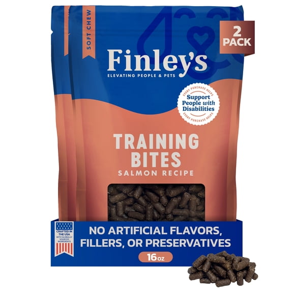 Finley's Soft Salmon Puppy Training Treats, Low Calorie, 16oz, 2 Pack