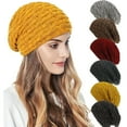 thumbnail image 1 of TELOLY Ludlz Tuque Tricotée Ample pour Femmes Doublée en Molleton Tuque Tricotée d'Hiver, 1 of 4