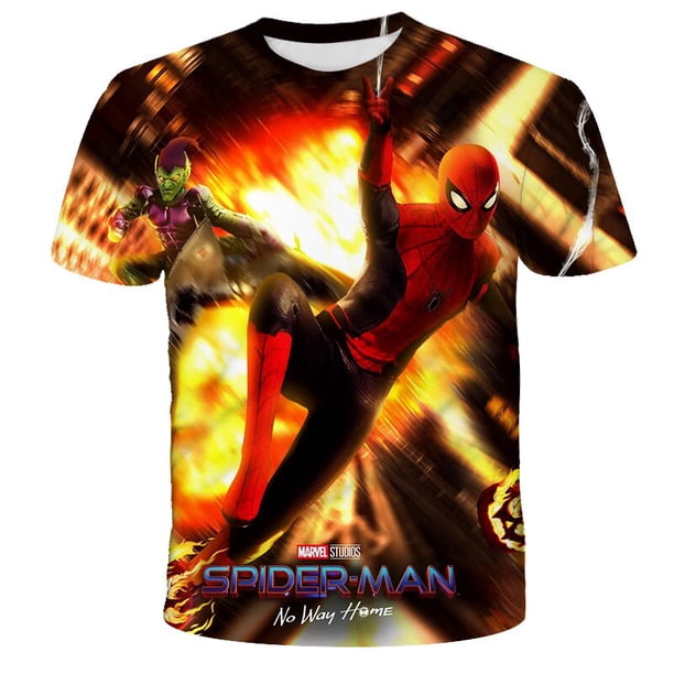 2022 verano niños camisetas Marvel spider-man camisetas para niños nueva moda niños y niñas Top de manga corta 1-14T ropa New5T zhangmengya CONDUJO