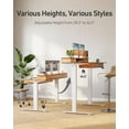 thumbnail image 4 of DESINO 48 x 24 Inch Height Adjustable Electric Standing Desk with Drawers, Stand Up Table with Large Storage Shelf, Sit Stand Desk for Home Office, Light Rustic Brown, 4 of 8