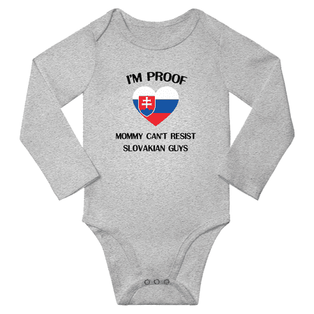 

I m Proof Mommy Can t Resist Slovakian Guys Baby Long Sleeve Bodysuit (Gray 12 Months)