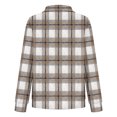 thumbnail image 4 of Plaid Shirts For Women Lapel Button Down Long Sleeve Spring Fall Cardigan Casual Stylish Lightweight Blouse Loose Fit (L, Khaki), 4 of 5