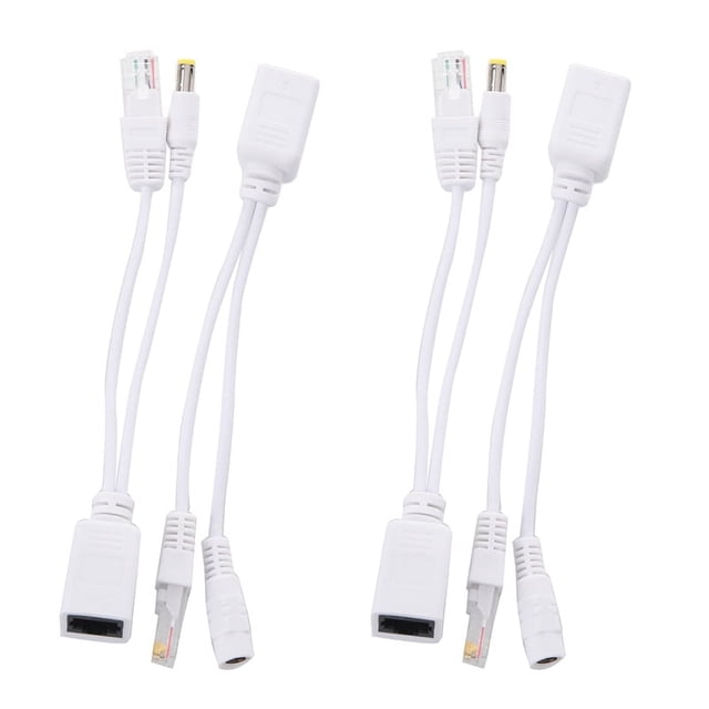 Kit de inyector y divisor de adaptador PoE pasivo de 2x alimentación a través de Ethernet (5 V, 12 V, 24 V y 48 V)