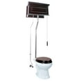 thumbnail image 7 of Renovators Supply Dark Oak Adjustable High Tank Pull Chain Toilet w/White Round Bowl Porcelain Wooden Toilet Seat, 7 of 7