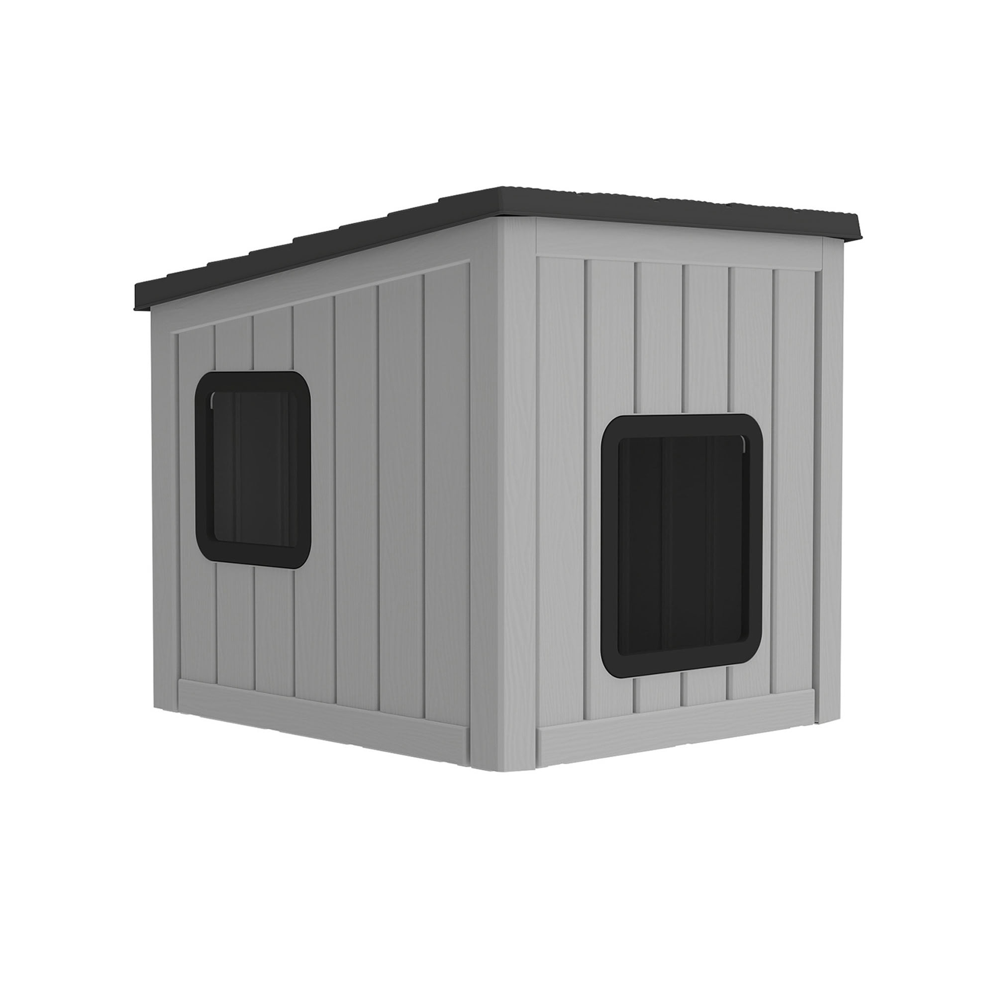 MAYEERTY Dual-Door Cat House for Indoor & Outdoor, Rain-Resistant Sloped Roof Pet Retreat with Easy-Clean Leak Holes
