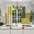thumbnail image 6 of LFEEY Blackout Curtains, Modern Insulated Grommet Curtains, 42x84 inches, Painted Yellow Gray, 2 Panels, 6 of 6
