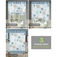 thumbnail image 4 of Light Blue Coastal Coral Tie Up Curtains for Kitchen Bathroom Bedroom Windows 63 Inch Length, Summer Nautical Ocean Beach Starfish Balloon Drape Curtains Shade Rod Pocket Curtain Panel, 46"x63", 4 of 7