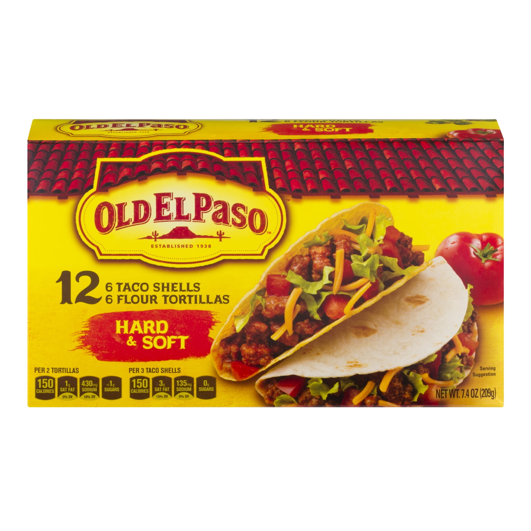 Old El Paso Hard and Soft Taco Shells, 7.4 oz Box