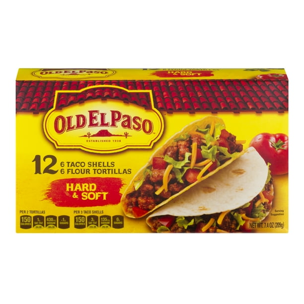 Old El Paso Hard and Soft Taco Shells, 7.4 oz Box - Walmart.com ...