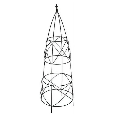 Panacea Circular Obelisk with Finial, Black, 35.625"