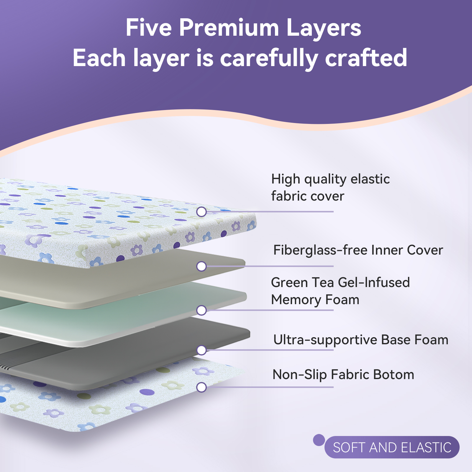 VFD 6" Gel Memory Foam Mattress, Medium Feel, Twin-XL