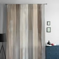 thumbnail image 5 of Brown Grey Semi Sheer Curtains Drapes for Living Room, Bedroom, French Doors Window 54 Inches Long, Abstract Neutral Textured Modern Minimalist Rod Pocket Chiffon Curtain Drapery Voile Drape Panel, 5 of 6