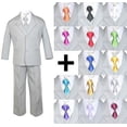 thumbnail image 1 of New 6pc Extra Neck tie + Boy Infant Toddler Light Silver Formal Suit Tuxedo S-20, 1 of 1