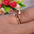 thumbnail image 2 of 1.80 Carat 7mm Cushion Cut Morganite Solitaire Engagement Ring With Matching Band On 10k Rose Gold Art Deco Shining Startling Ring Anniversary Gift, 2 of 5