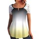 thumbnail image 1 of Mujeres Tops Casual verano encaje manga corta Split cuello túnica impresa camisetas camisetas Tops OAVQHLG3B Store lin121212, 1 of 4